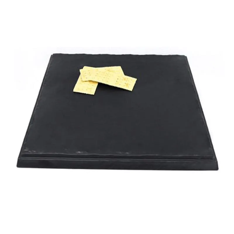 Biradlı BRD-16926 Tarako Kare Sunum Tepsisi, 37x37x2.8 cm, Siyah