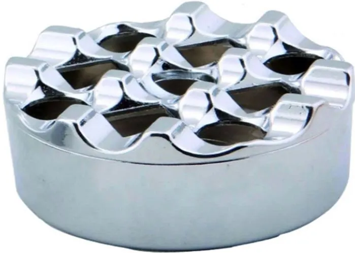 Yuvarlak Kafesli Zamak Küllük, 9 cm, Krom