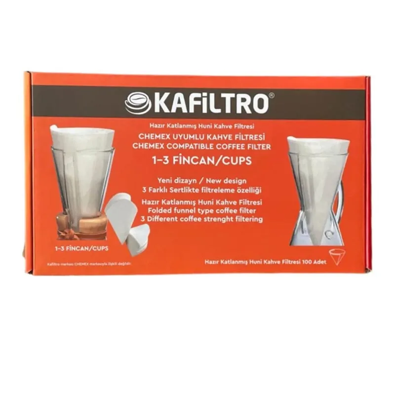 Kafiltro Chemex Filtre Kağıdı, 1-3 Fincan, 100 Adet