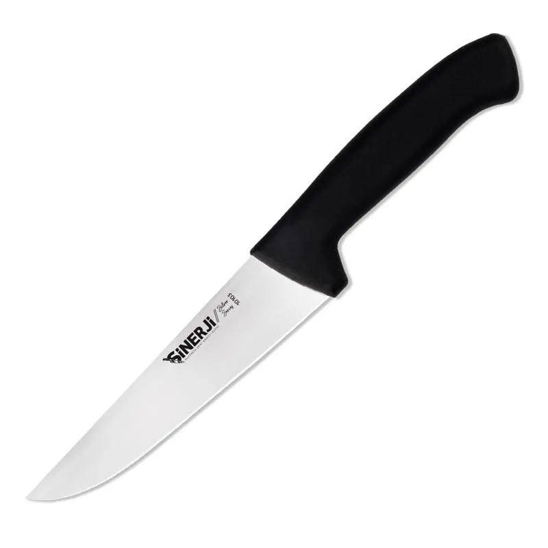 Sinerji Silver No 3 Plastik Saplı Kasap Bıçağı, 18 cm, Siyah