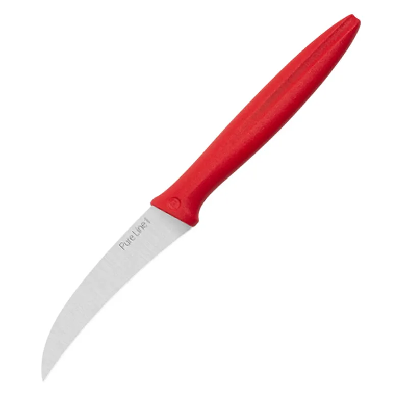 Pirge 46000 Pure Line Kıvrık Soyma Bıçağı, 9 cm, Kırmızı