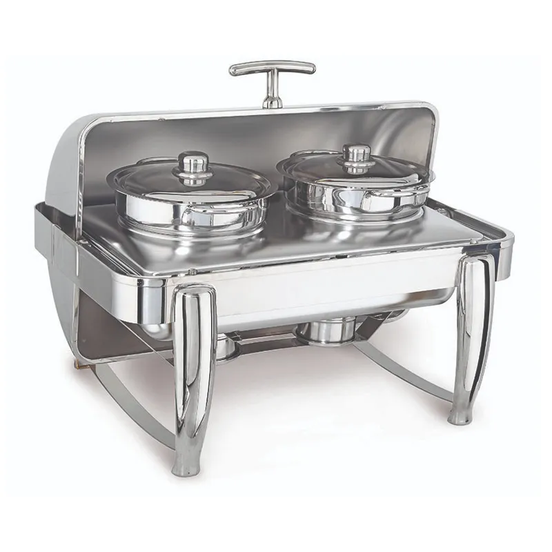 Kapp Delux Roll Top Çift Çorbalık Chafing Dish, 2x4.5 L, Jel Yakıtlı