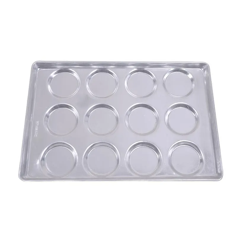 Almetal Alüminyum Hamburger Ekmeği Tavası, 12 Gözlü, 125 mm, 53x65 cm