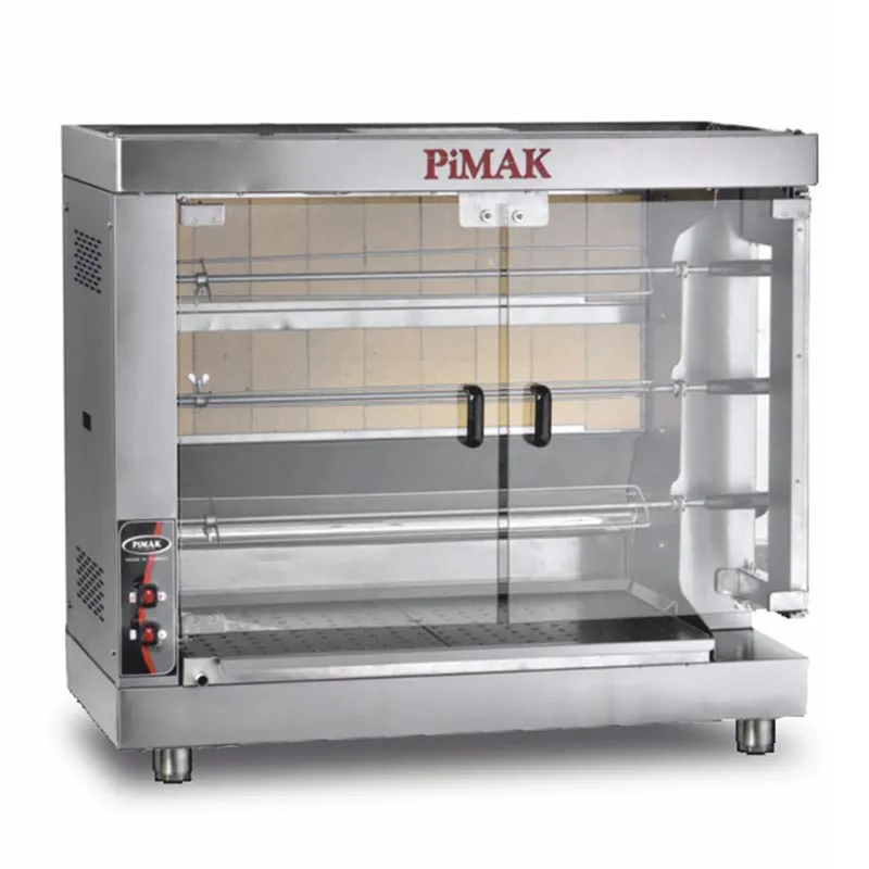 Pimak Kollu Set Üstü Piliç Çevirme Makinesi, 15 Piliç Kapasiteli, Doğalgazlı
