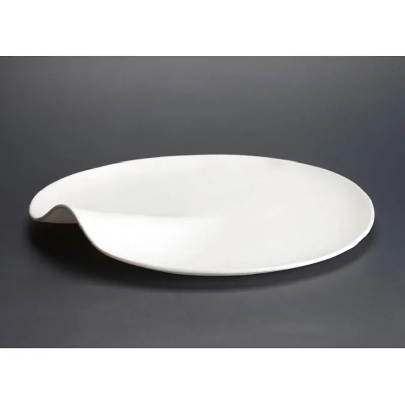 100% Chef Opal Cam Sunum Tabağı, 27 cm, Beyaz