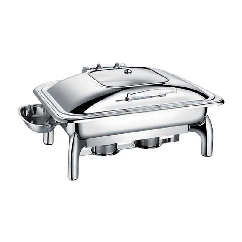 Epinox CDH-9 Hidrolik Kapaklı Chafing Dish, 9 L, Jel Yakıt + Elektrikli