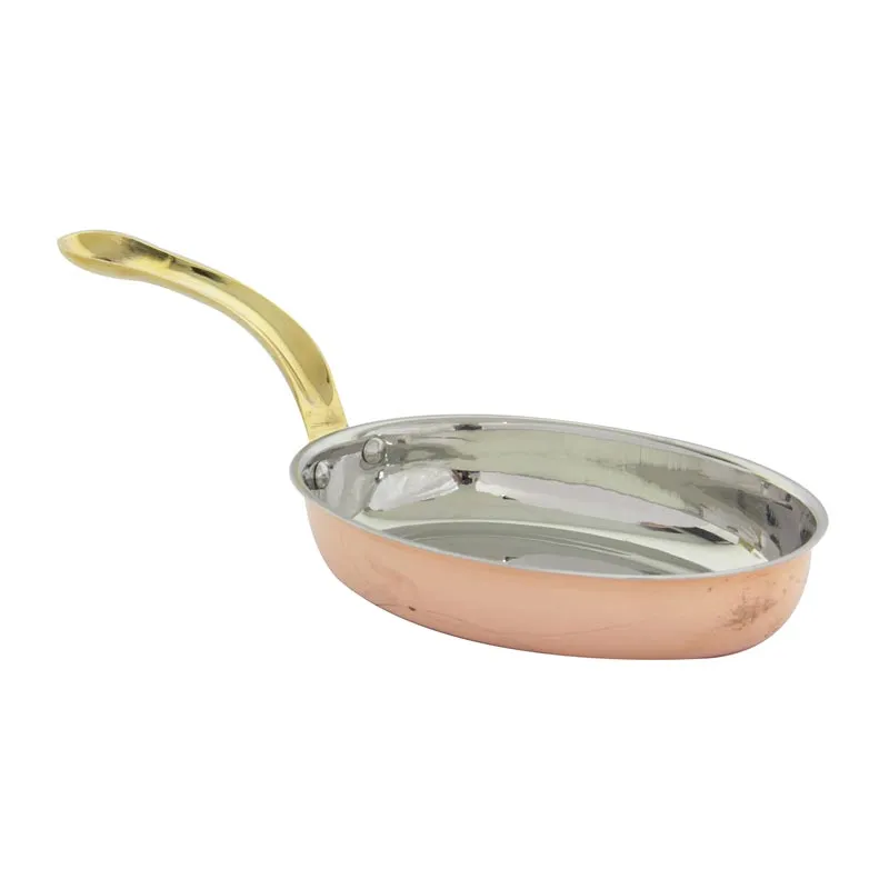 Gurmeaid İçi Paslanmaz Oval Yumurta Sahanı, 18.5 cm, Bakır