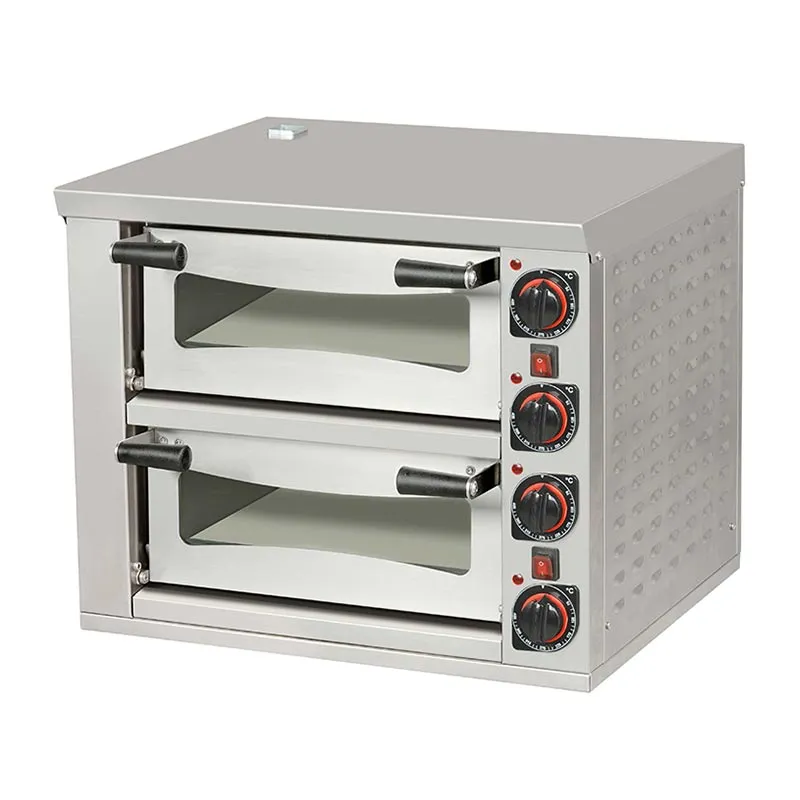 Omake FPZ01.E21 39 cm x 2 Adet Kapasiteli Çift Katlı Pizza Fırını, 40x40 cm, Elektrikli