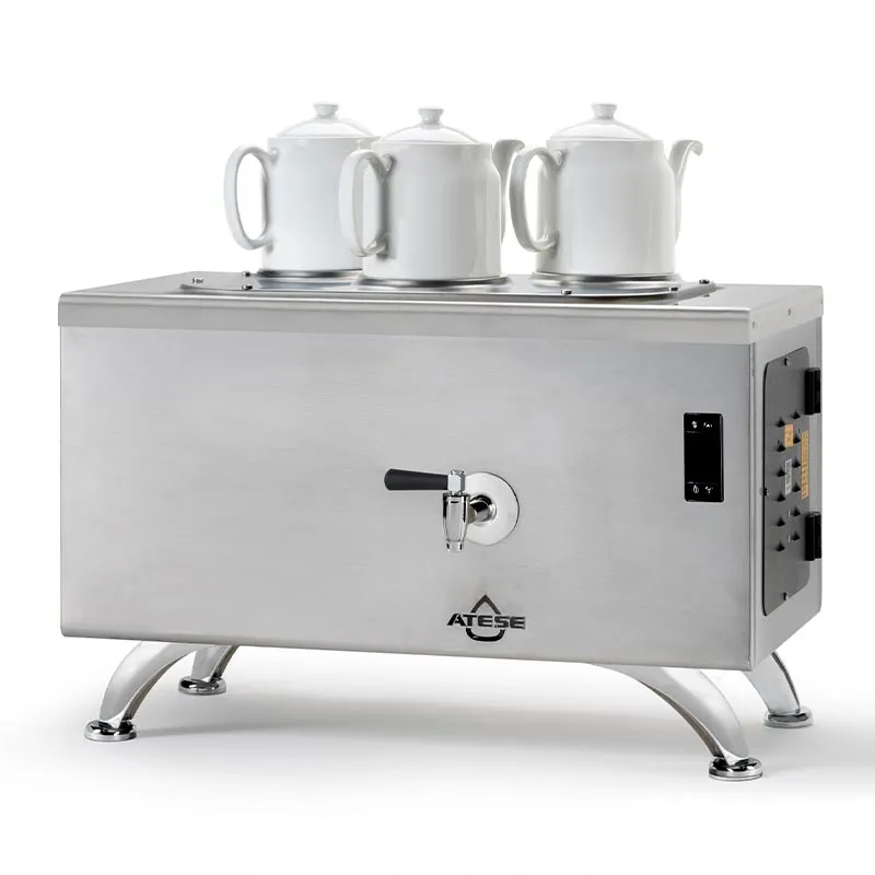Ateşe Efes Dijital 3 Demlikli Çay Kazanı, Elektrikli, Inox