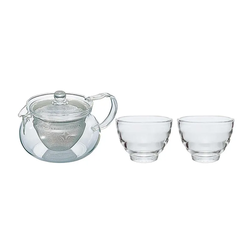 Hario CHJMN-HU-2 Cha Cha Kyusu Maru Demlik ve 2'li Bardak Seti, 450 ml