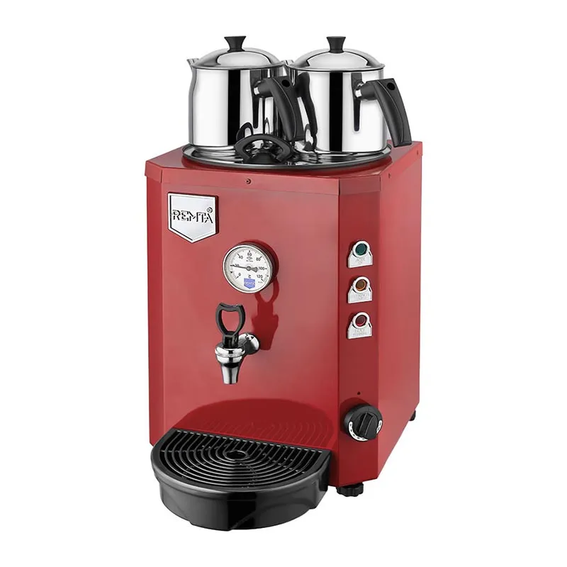 Remta DE12S Jumbo Şamandıralı Çay Makinesi, 2 Demlikli, 13 L, Elektrikli, Kırmızı