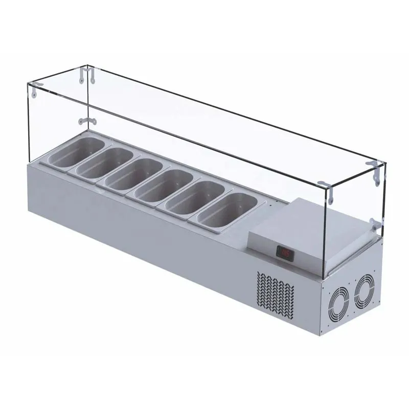 Iceinox VTP 200 GL Set Üstü CamlıSaladbar, 200x34x45 cm