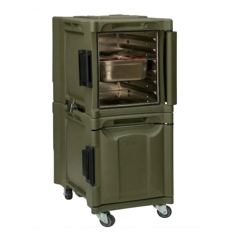 Tribeca TCB-600NPDUO Önden Yüklemeli Tekerlekli Çiftli Thermobox, 95x134x127 cm, Yeşil