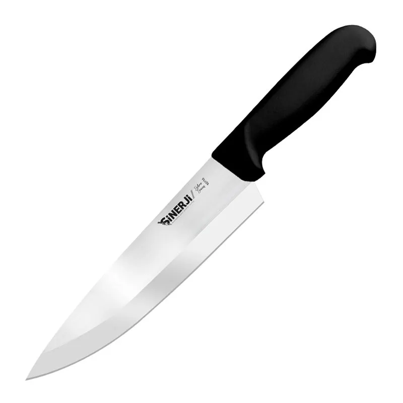 Sinerji Silver No 2 Plastik Saplı Şef Bıçağı, 20.5 cm, Siyah