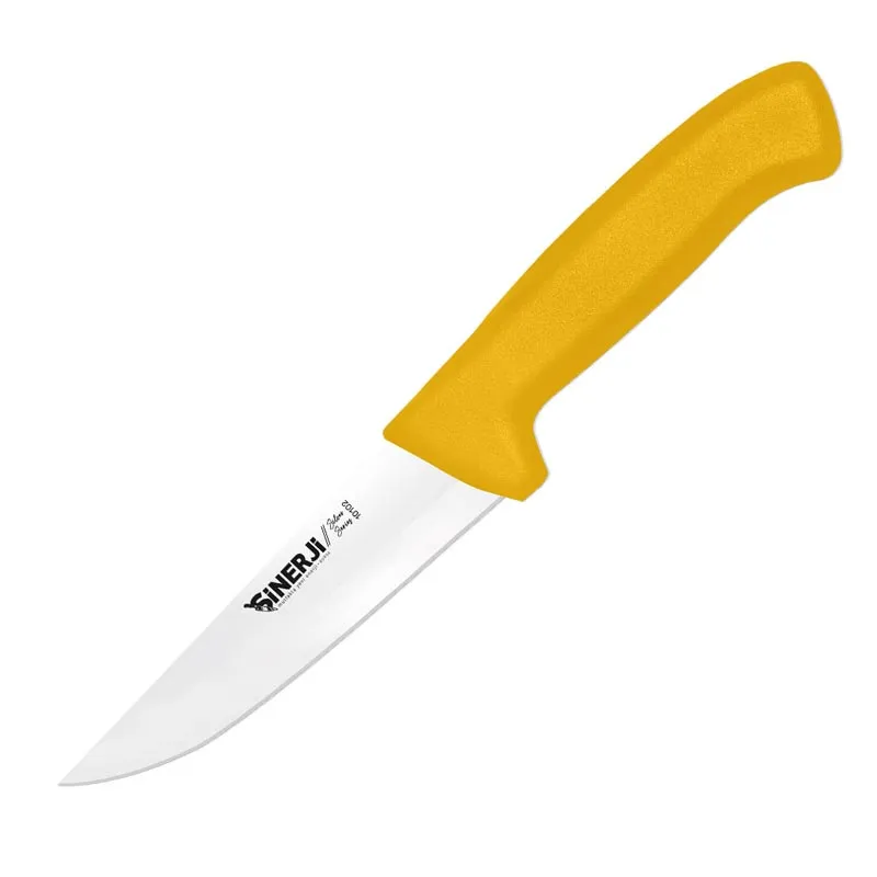 Sinerji Silver No 2 Plastik Saplı Kasap Bıçağı, 16 cm, Sarı