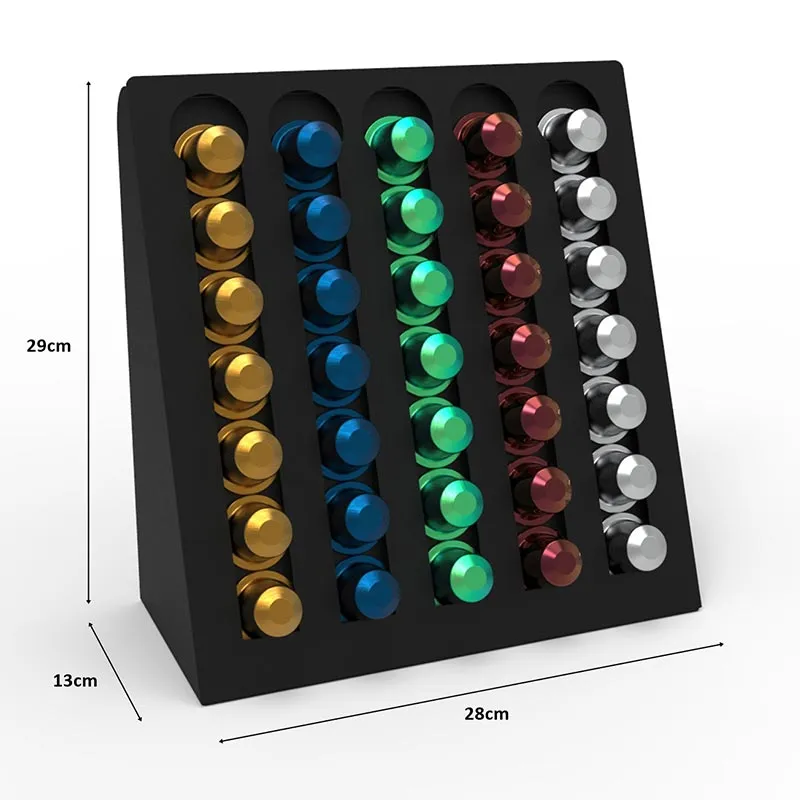 Decorelax Model-2 Kapsül Kahve Organizer Stand, Siyah