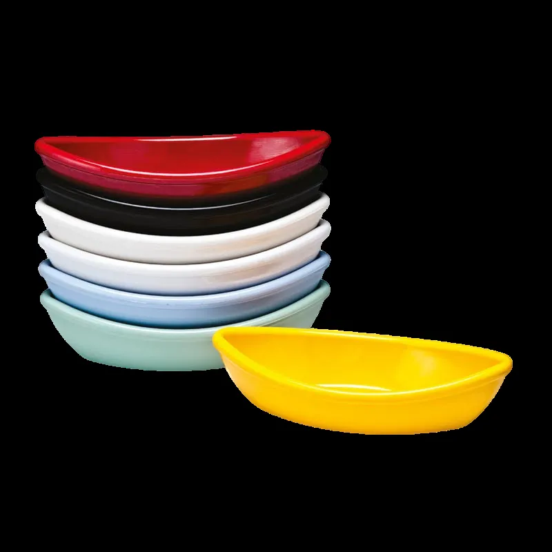 Zicco K-2024 Mini Kayık Teşhir Tabağı, Melamin, 7x15x3.5 cm, Sarı