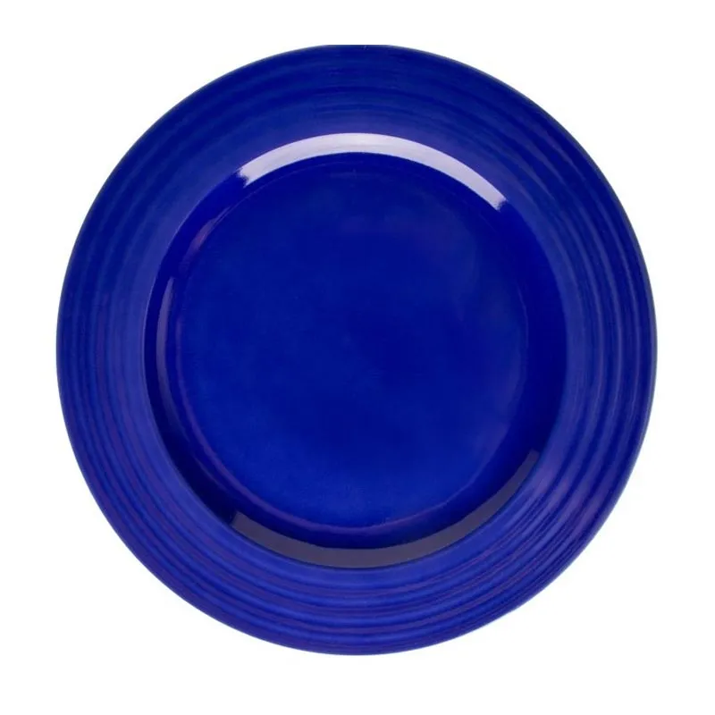 Lilien Indigo Düz Tabak, 20 cm, Mavi