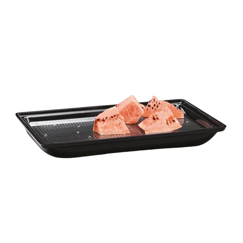 Zicco ZCP-467 Polikarbon Tepsil Akrilik Karpuz Teşhir Tepsisi, 55x35.5 cm, Siyah