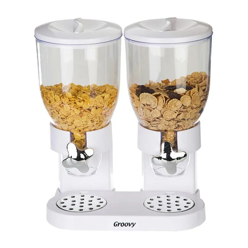 Biradlı GRV-10414 2'li Mısır Gevreği Dispenseri, 2x3.5 L, Beyaz
