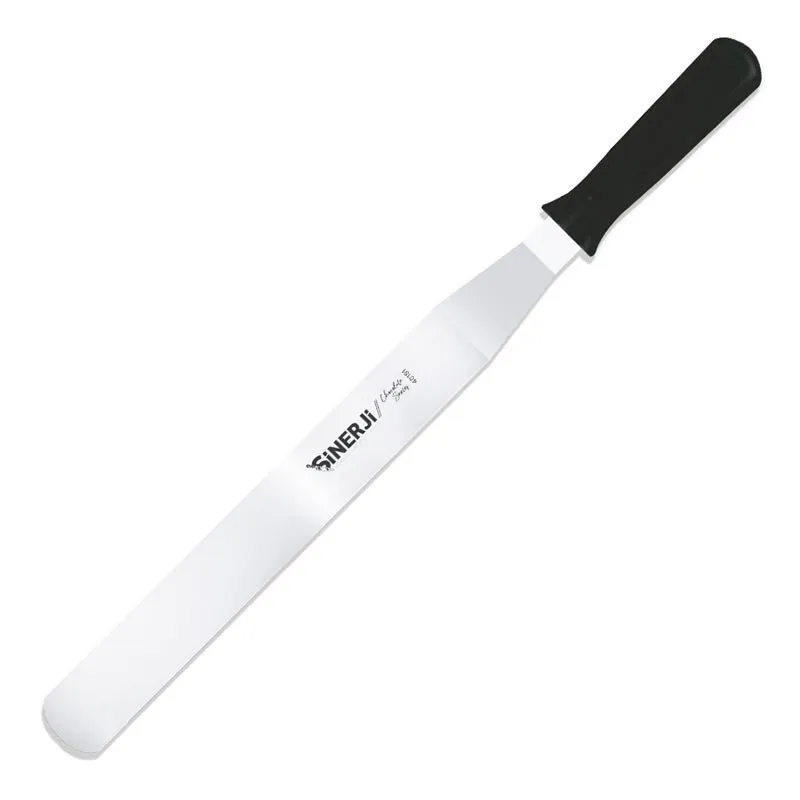 Sinerji Chocolate Plastik Saplı Kıvrık Pasta Paleti, 25 cm, Siyah