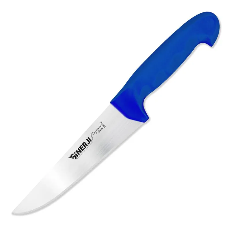 Sinerji Fingerprint No 4 Plastik Saplı Kasap Bıçağı, 21 cm, Mavi