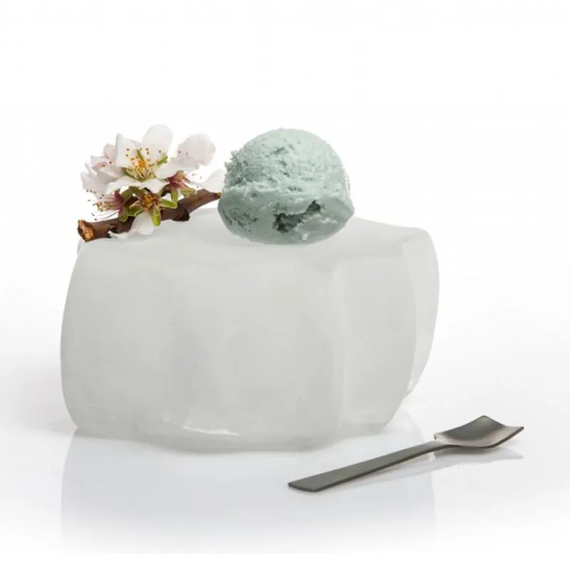 100% Chef Iceberg Cam Sunum Tabağı, 12x4 cm