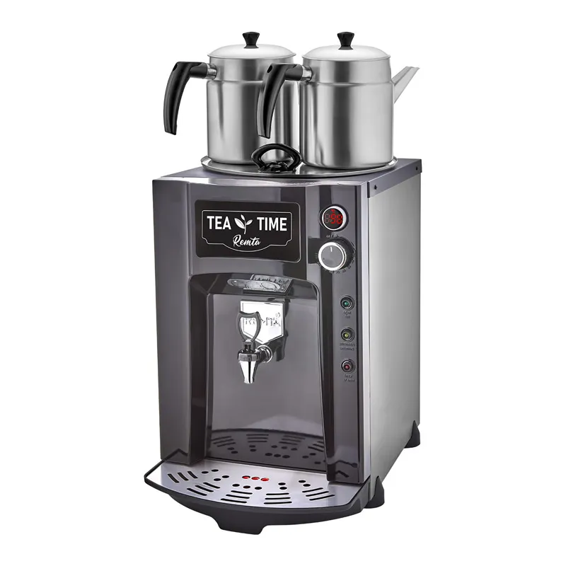 Remta DE12P Premium Jumbo Çay Makinesi, 2 Demlikli, 15 L, Elektrikli, Siyah