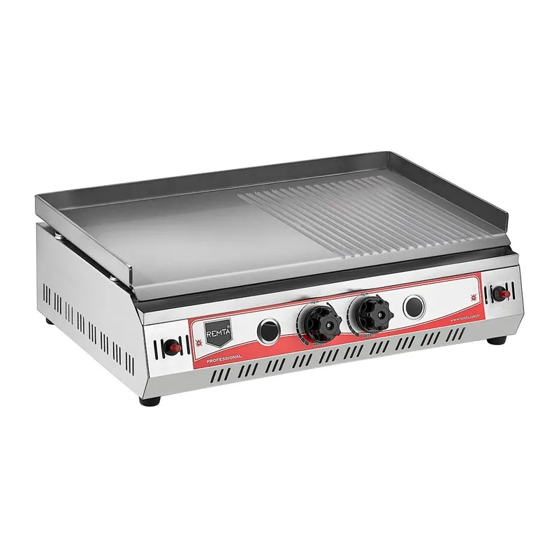 Remta R70CE(PO) Yarı Oluklu Pleyt Izgara, 70 cm, Doğalgazlı
