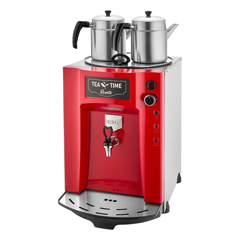 Remta DE11P Premium Jumbo Çay Makinesi, 2 Demlikli, 23 L, Kırmızı