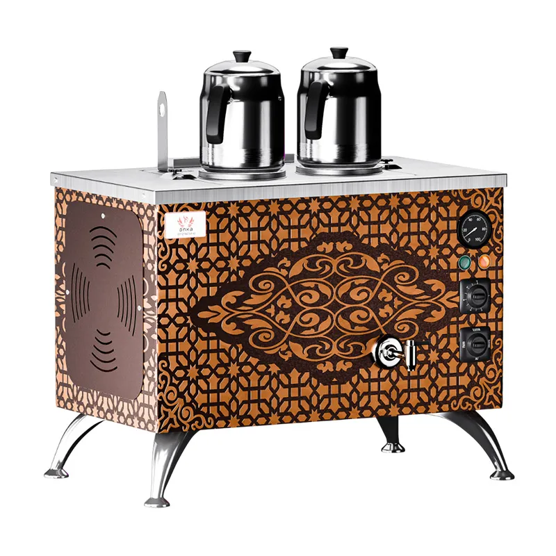 Anka Pro Full Otomatik 2 Demlikli Çay Kazanı, 20 L, Elektrikli, Bakır