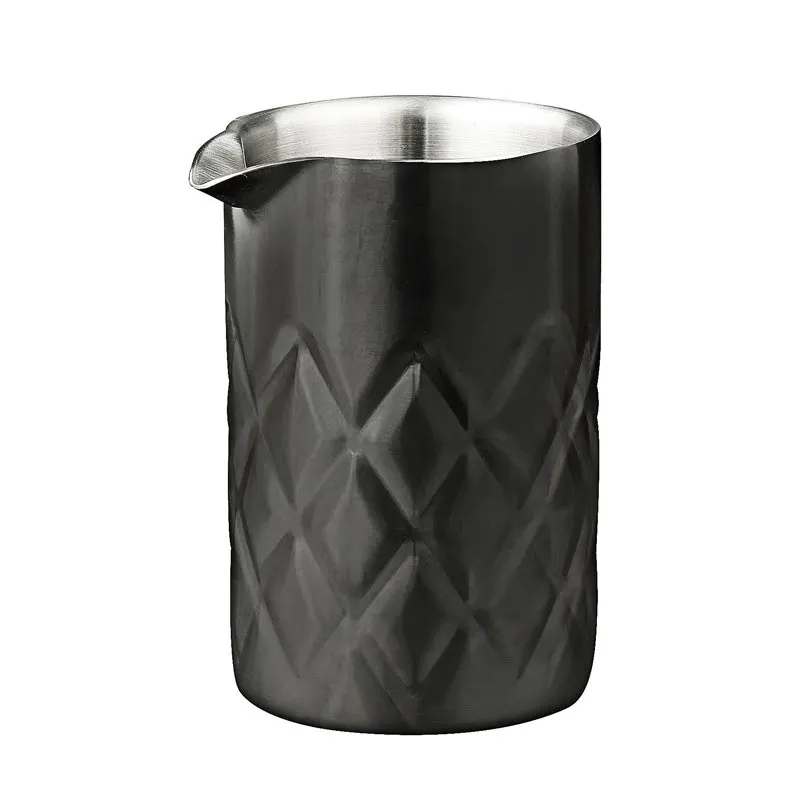 Biradlı Groovy GRV-239 Çelik Mixing Glass, 540 cc, Siyah