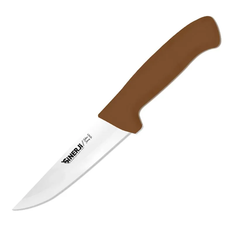 Sinerji Silver No 1 Plastik Saplı Kasap Bıçağı, 14 cm, Kahverengi