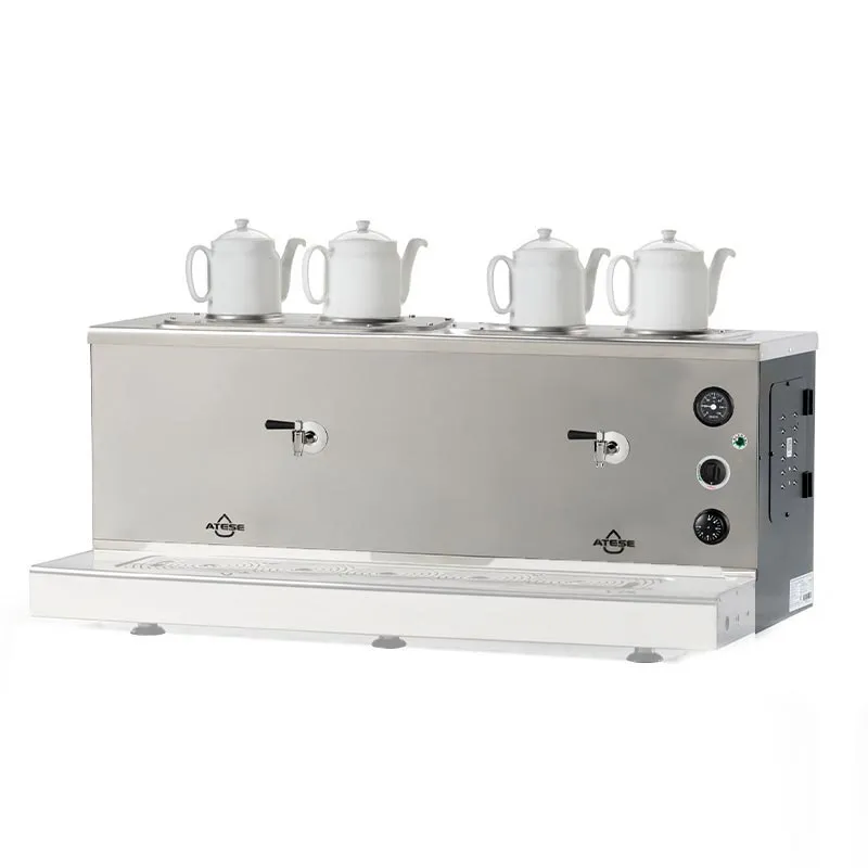 Ateşe Sümela Analog 4 Demlikli Çay Kazanı, Gaz+Elektrikli, Statik Boyalı