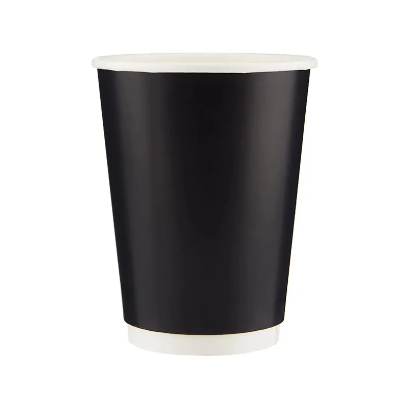 Cafemarkt Çift Katman Sıcak İçecek Karton Bardak, 16 oz, Siyah