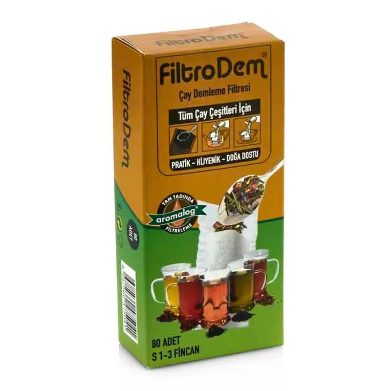 FiltroDem S 1-3 Fincan Çay Demleme Poşeti, 80 Adet