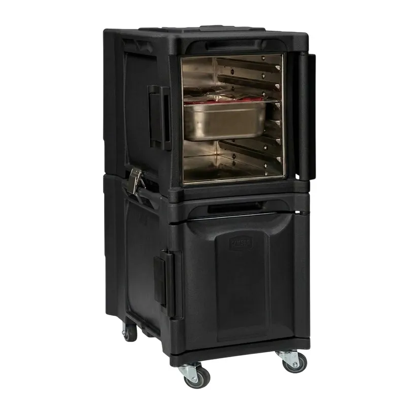 Tribeca TCB-600NPDUO Önden Yüklemeli Tekerlekli Çiftli Thermobox, 95x134x127 cm, Siyah
