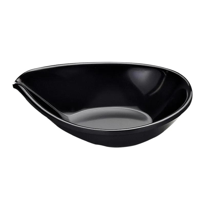 Biradlı BRD-515904 Oval Minimal Melamin Sunum Tabağı, 7x9x2 cm, Siyah