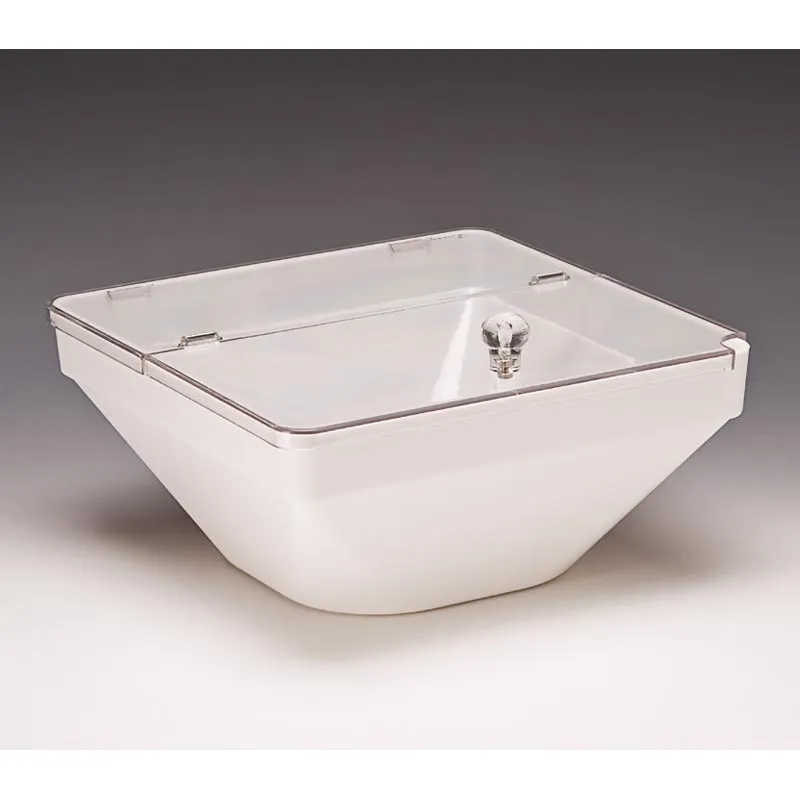 Zicco ZCP-612 Polikarbon Kapaklı Teşhir Kasesi, 26x26x12 cm, Beyaz