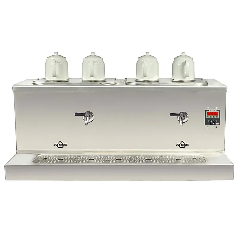 Ateşe Cappadocia Dijital 4 Demlikli Çay Kazanı, 30+30 L, Gaz+Elektrikli, Inox