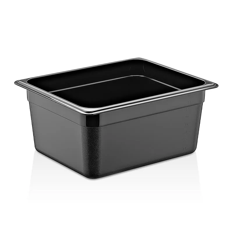 GastroPlast GN1/2-200 mm Polipropilen Gastronorm Küvet, Siyah