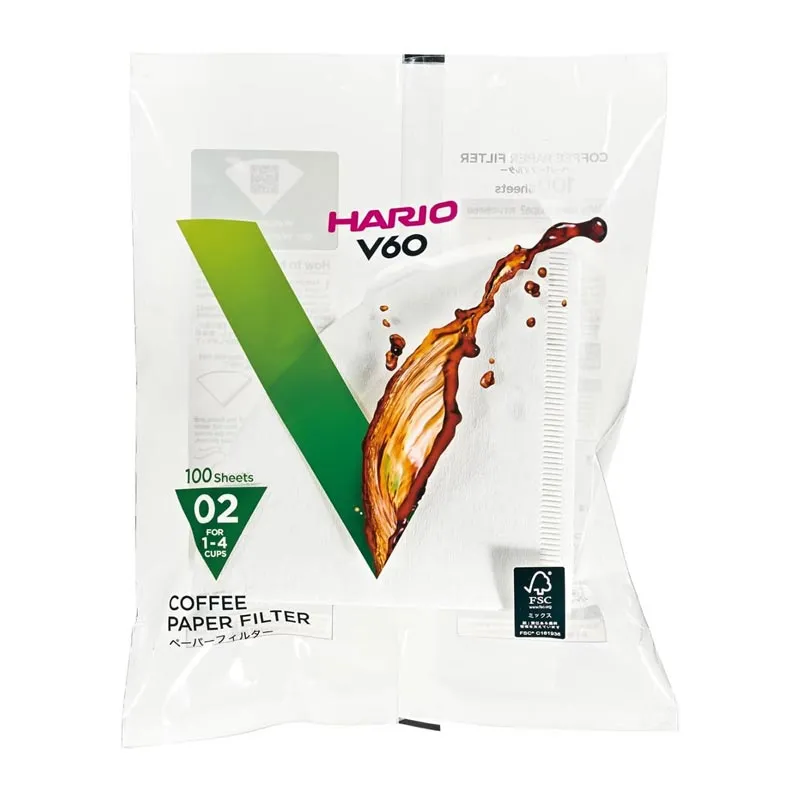 Hario VCF-02-100W V60 02 Dripper Filtre Kahve Kağıdı, 100 Adet