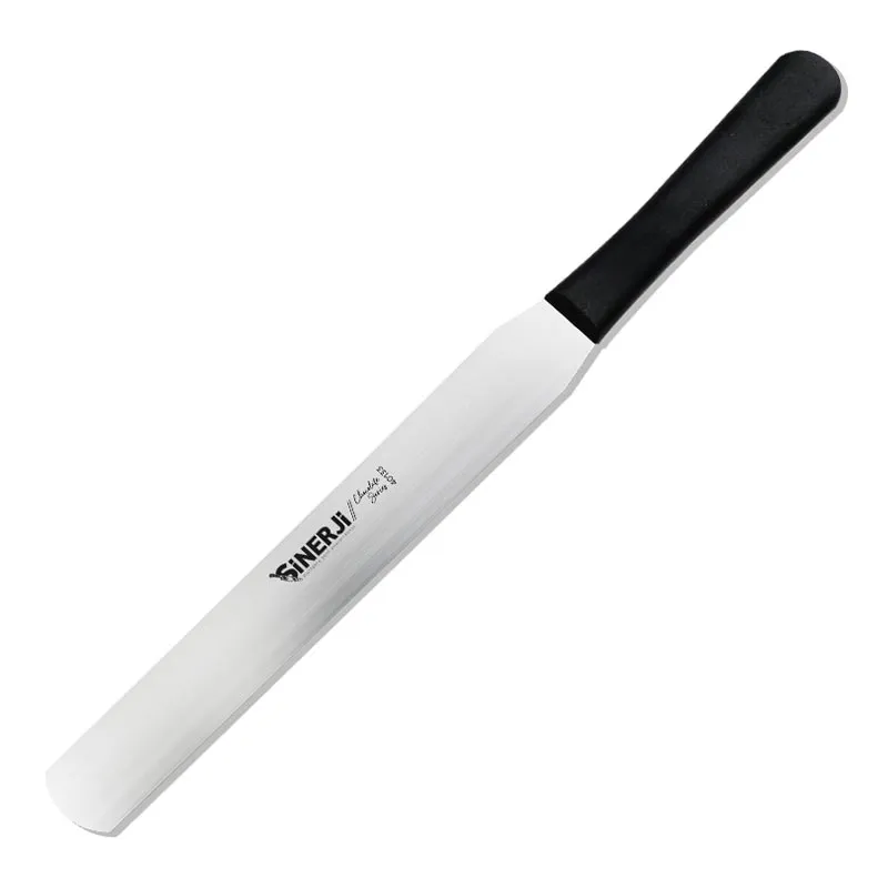 Sinerji Chocolate Plastik Saplı Oval Pasta Paleti, 20 cm, Siyah