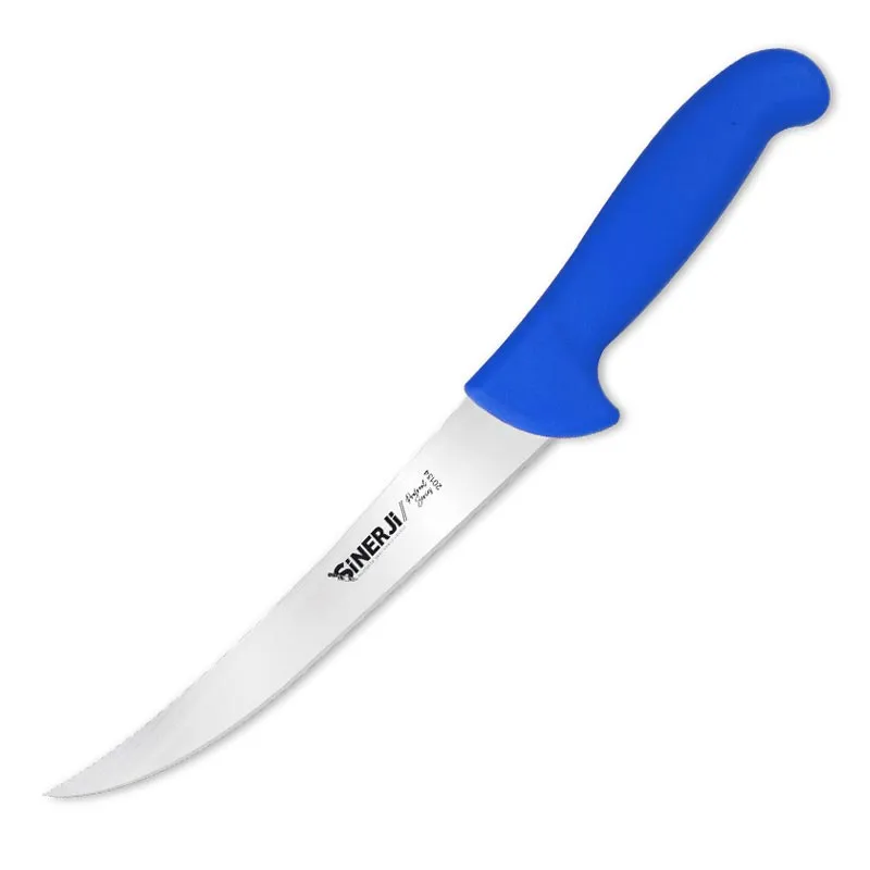 Sinerji Protrend No 1 Plastik Saplı Kıvrık Et Doğrama Bıçağı, 21 cm, Mavi