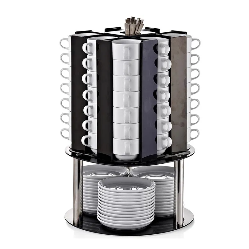 Biradlı GRV-FS-01 Tabaklı Döner Fincan Standı, 56 Fincan Kapasiteli