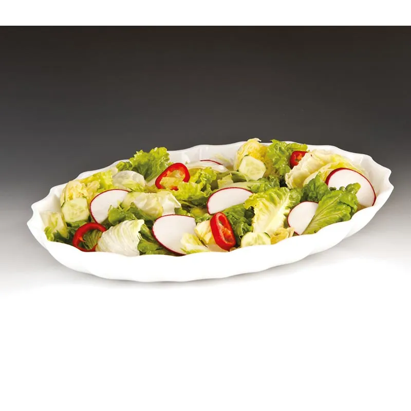 Zicco ZCP-296 Polikarbon Oval Teşhir Tabağı, 41.5x29.5x5.5 cm, Beyaz