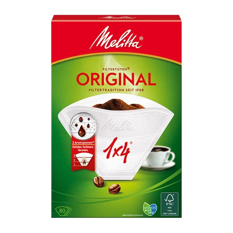 Melitta 1x4 Original Kahve Filtre Kağıdı, Beyaz