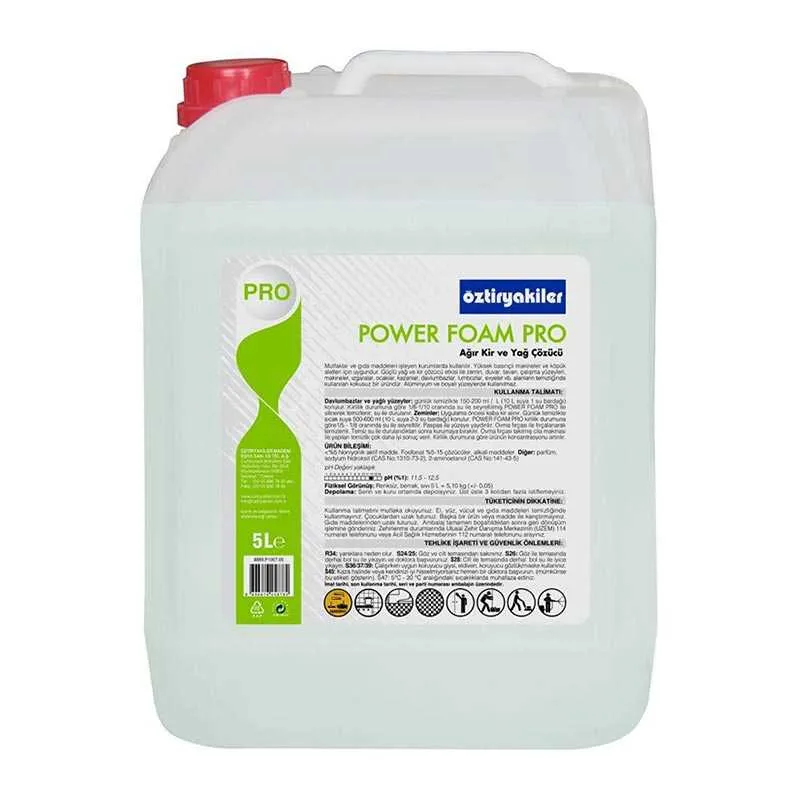 Öztiryakiler Power Foam Pro Ağır Kir ve Yağ Sökücü, 5 L