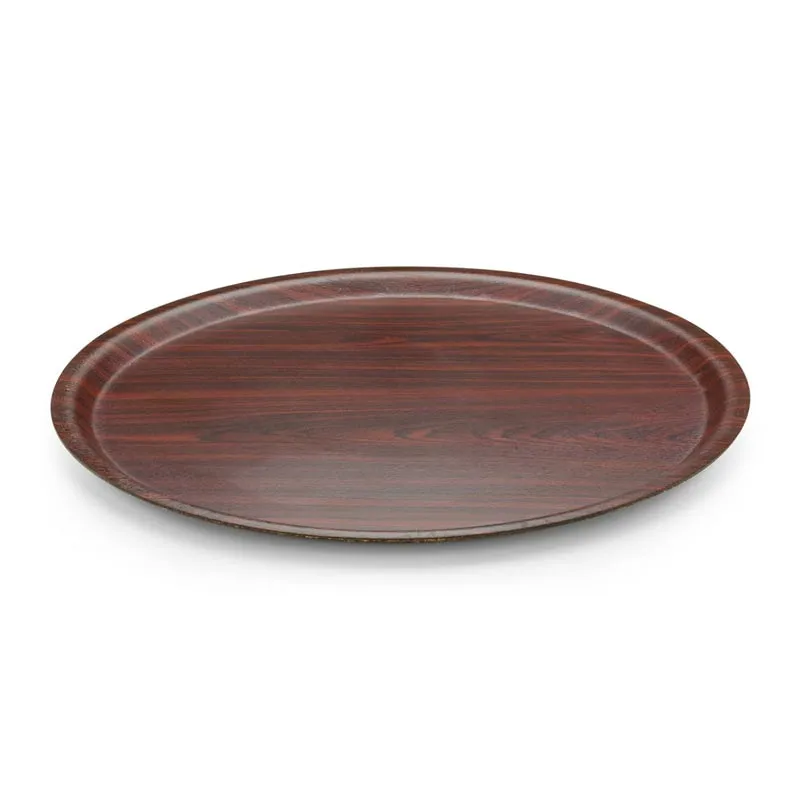 Tria TFY38KMM Mat Yüzey Kaymaz Kraft Yuvarlak Tepsi, 38 cm, Maun