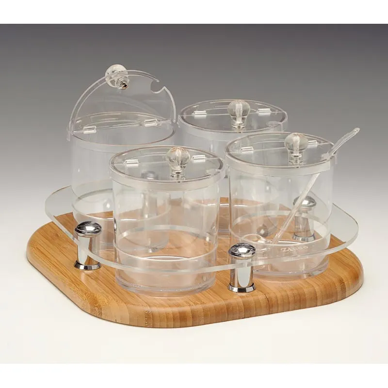 Zicco ZCP-698 Polikarbon Sosluk Reçellik Baharatlık Standı, 4'lü, 30x30x17 cm